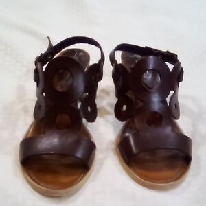 Chic Brown Cutout Sandals